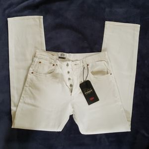 New with tags- Levi's 501, Egg shell White